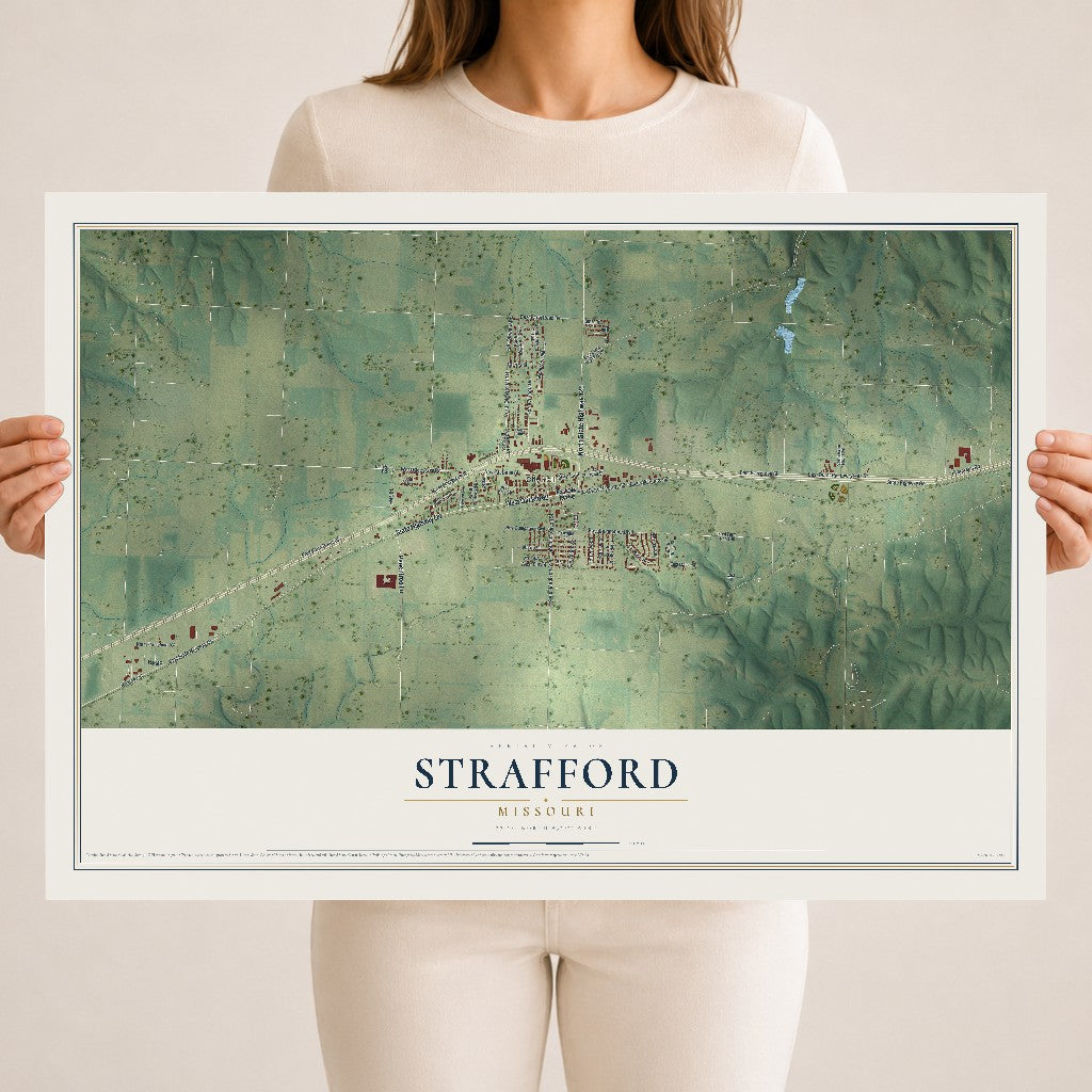Map of Strafford, Missouri, 18 x 24 inch unframed archival matte print