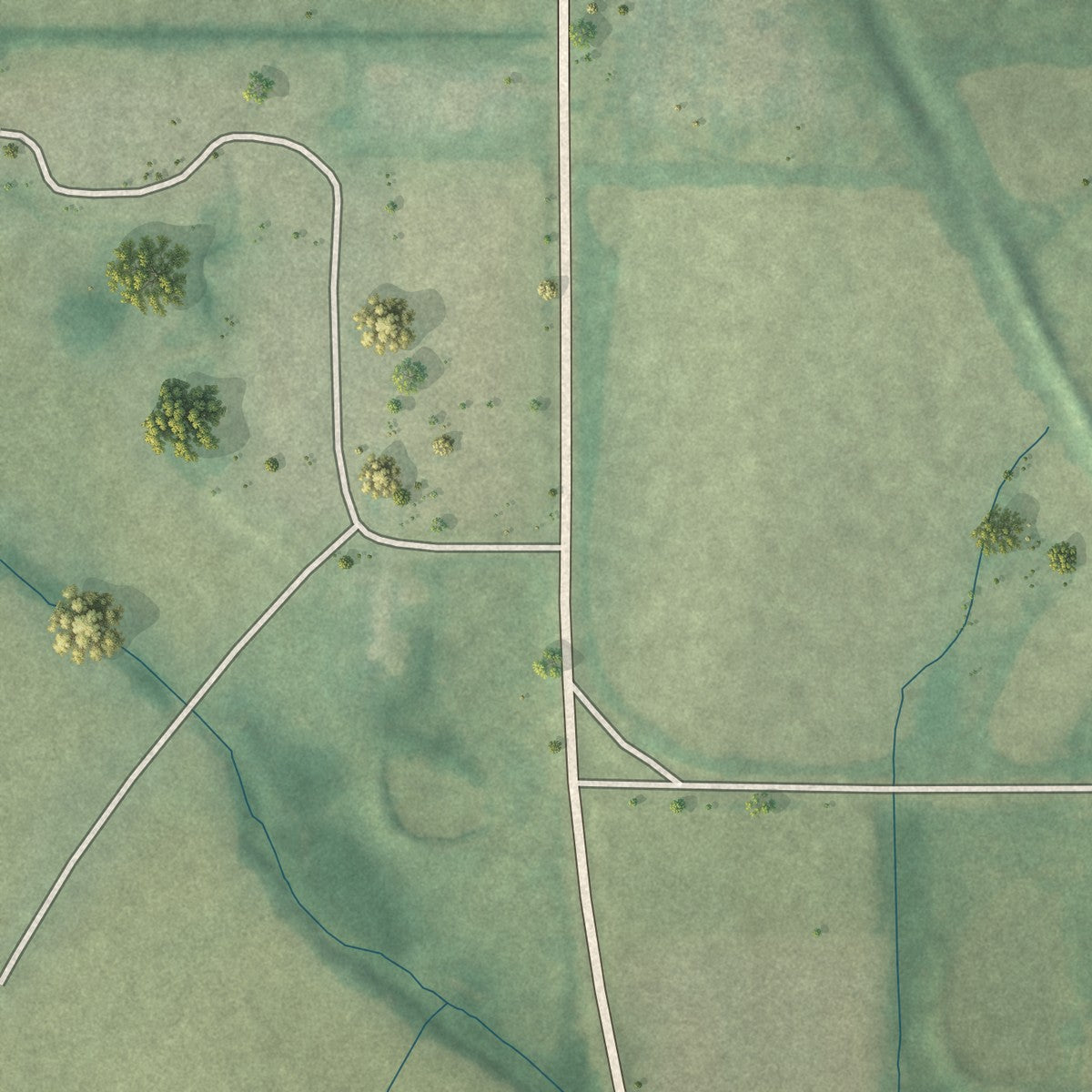 Second close-up of the map of Trimble, Missouri print showing more streets and buildings