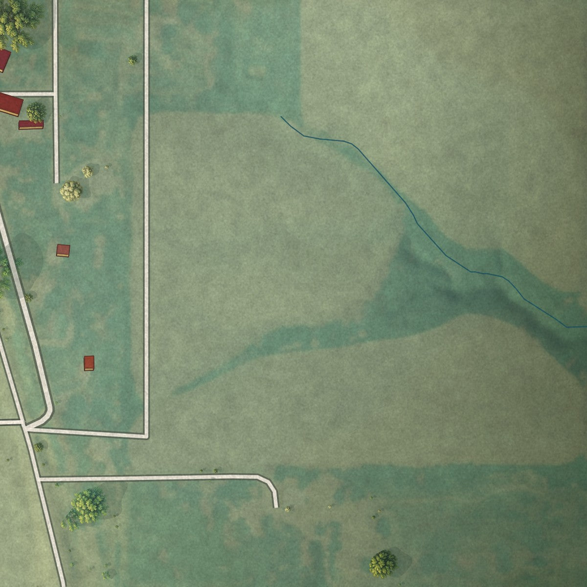 Second close-up of the map of Turney, Missouri print showing more streets and buildings