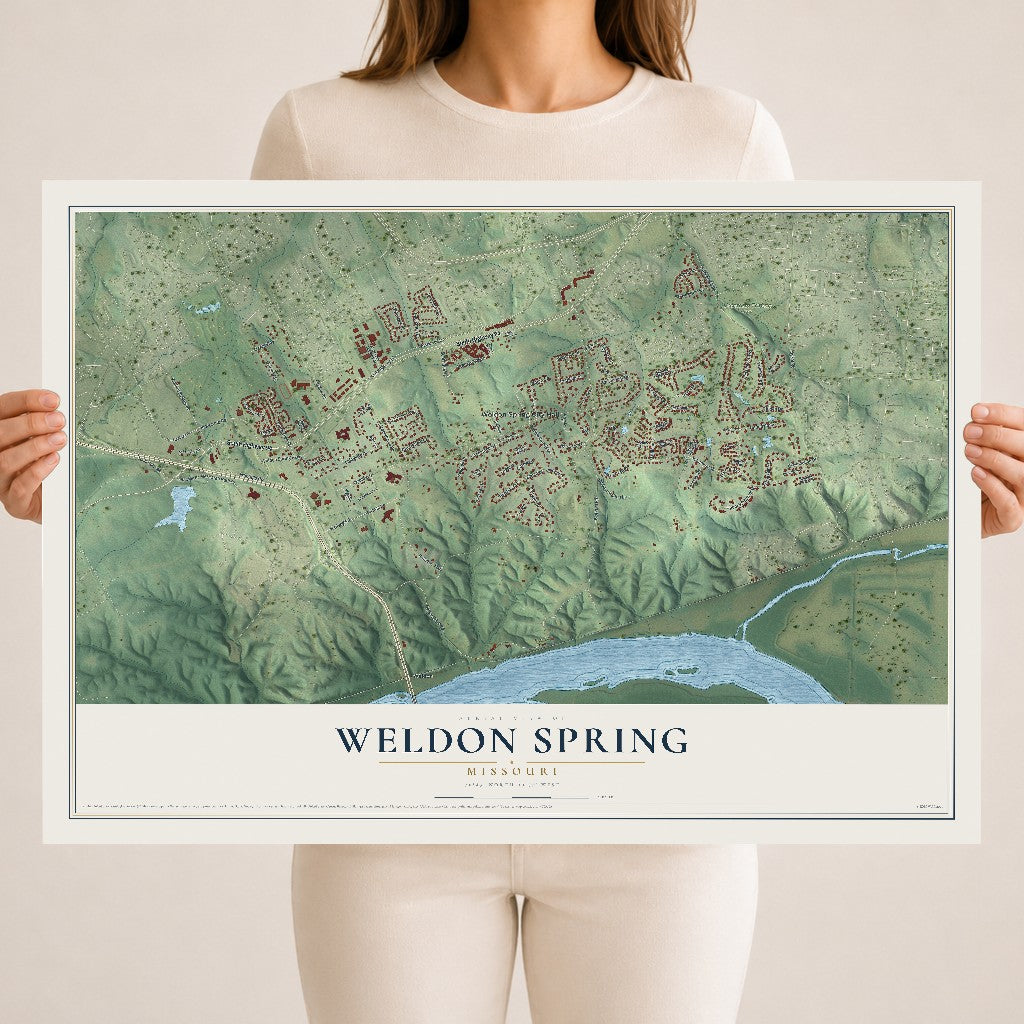 Map of Weldon Spring, Missouri, 18 x 24 inch unframed archival matte print