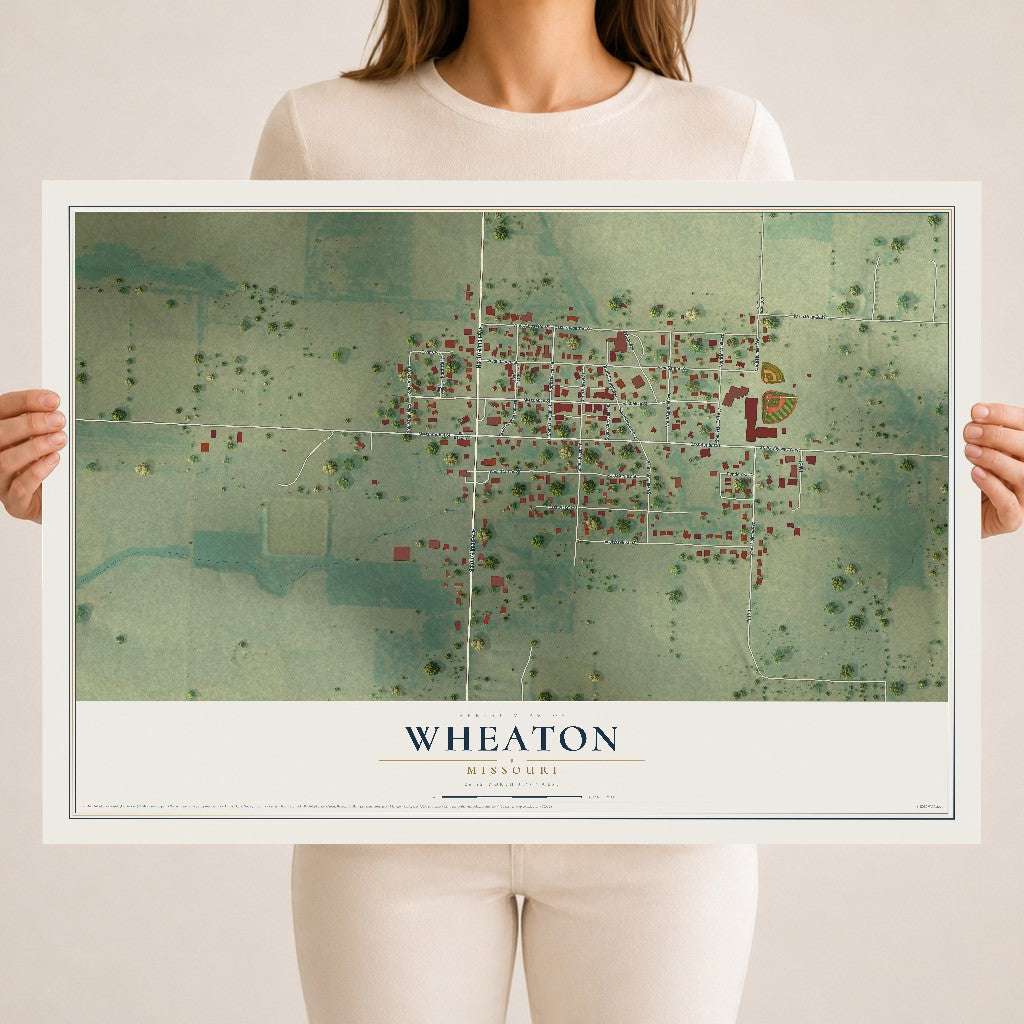 Map of Wheaton, Missouri, 18 x 24 inch unframed archival matte print