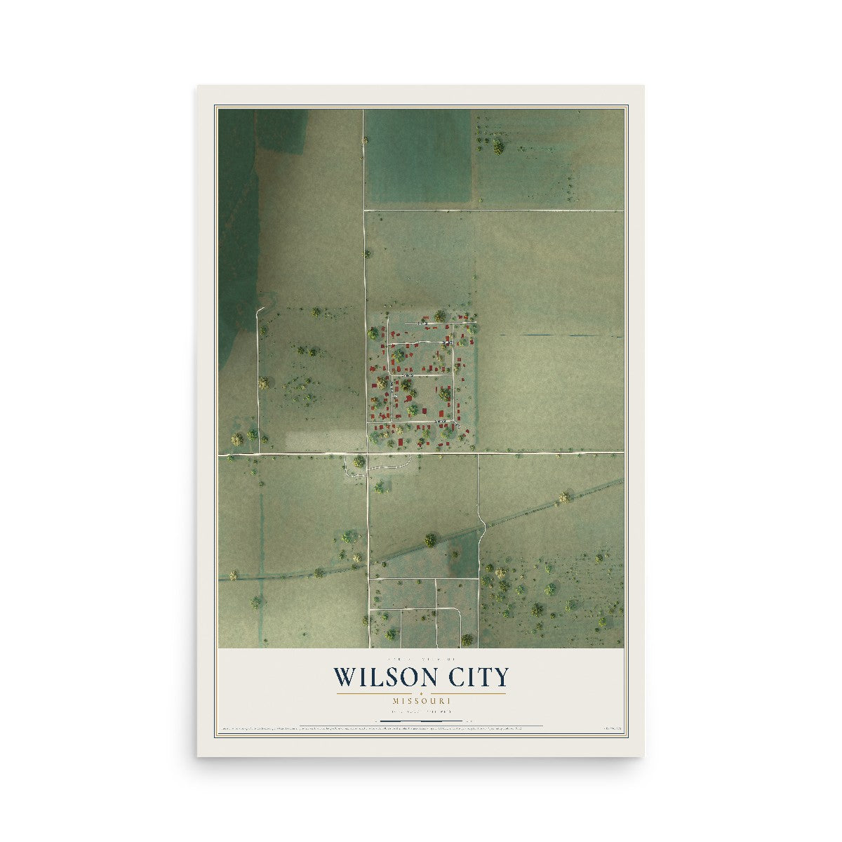 Map of Wilson City, Missouri, 12 x 18 inch unframed archival matte print