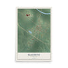Map of Beaumont, Mississippi, 12 x 18 inch unframed archival matte print