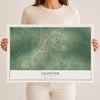 Map of Gloster, Mississippi, 12 x 18 inch unframed archival matte print