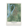 Map of Greenville, Mississippi, 12 x 18 inch unframed archival matte print
