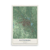 Map of Hattiesburg, Mississippi, 12 x 18 inch unframed archival matte print