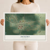Map of Hickory, Mississippi, 12 x 18 inch unframed archival matte print