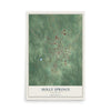 Map of Holly Springs, Mississippi, 12 x 18 inch unframed archival matte print