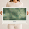 Map of Lake, Mississippi, 12 x 18 inch unframed archival matte print