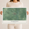 Map of Leakesville, Mississippi, 12 x 18 inch unframed archival matte print