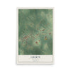 Map of Liberty, Mississippi, 12 x 18 inch unframed archival matte print