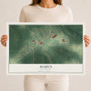 Map of Maben, Mississippi, 12 x 18 inch unframed archival matte print