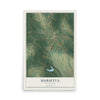 Map of Marietta, Mississippi, 12 x 18 inch unframed archival matte print