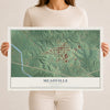 Map of Meadville, Mississippi, 12 x 18 inch unframed archival matte print