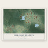 Meridian Station, Mississippi map print, the full design