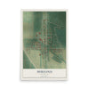 Map of Merigold, Mississippi, 12 x 18 inch unframed archival matte print