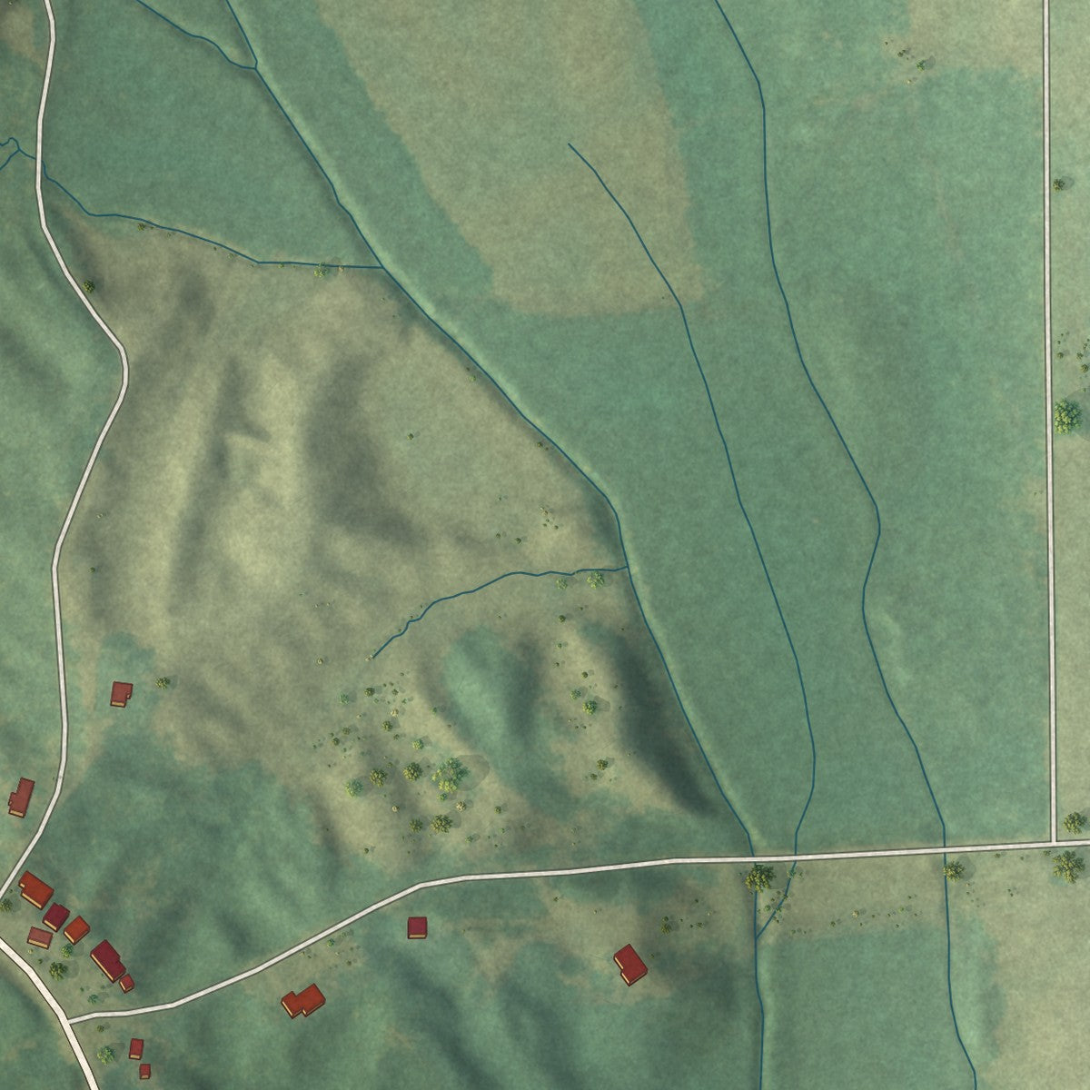Close-up of the map of New Site, Mississippi print showing street and building detail