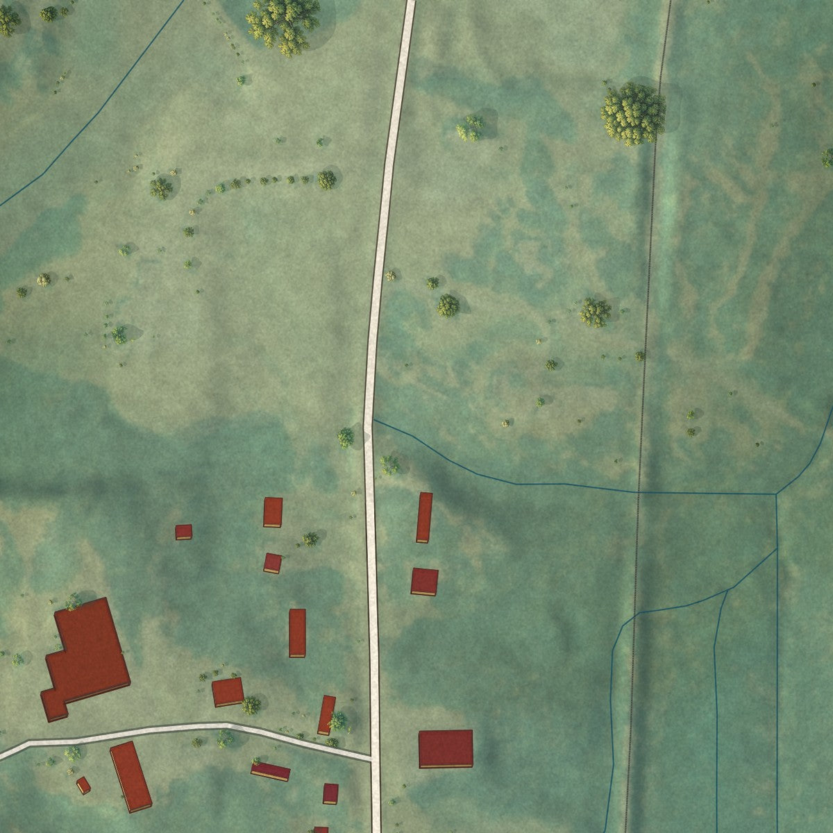 Second close-up of the map of Noxapater, Mississippi print showing more streets and buildings