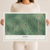 Map of Pope, Mississippi, 12 x 18 inch unframed archival matte print