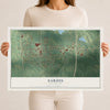 Map of Sardis, Mississippi, 12 x 18 inch unframed archival matte print