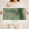Map of Schlater, Mississippi, 12 x 18 inch unframed archival matte print