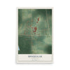Map of Shuqualak, Mississippi, 12 x 18 inch unframed archival matte print