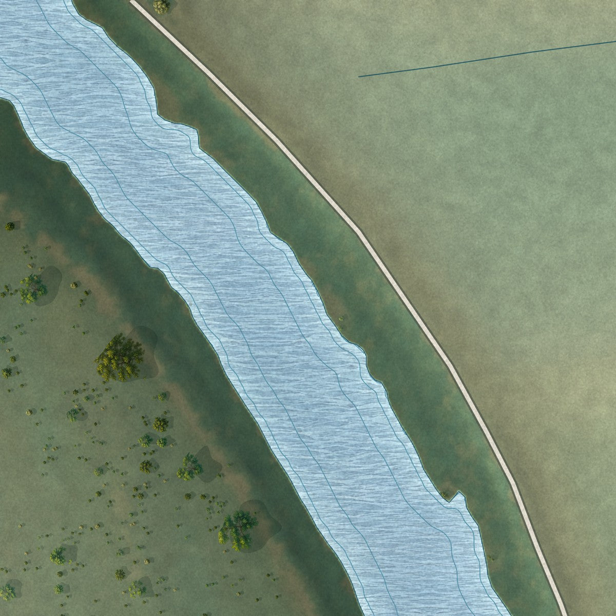 Second close-up of the map of Sidon, Mississippi print showing more streets and buildings