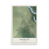 Map of Silver City, Mississippi, 12 x 18 inch unframed archival matte print