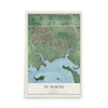 Map of St. Martin, Mississippi, 12 x 18 inch unframed archival matte print