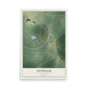 Map of Tutwiler, Mississippi, 12 x 18 inch unframed archival matte print