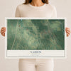Map of Vaiden, Mississippi, 12 x 18 inch unframed archival matte print