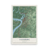 Map of Vicksburg, Mississippi, 12 x 18 inch unframed archival matte print