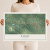 Map of Walnut, Mississippi, 12 x 18 inch unframed archival matte print