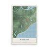 Map of Waveland, Mississippi, 12 x 18 inch unframed archival matte print