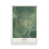 Map of West, Mississippi, 12 x 18 inch unframed archival matte print