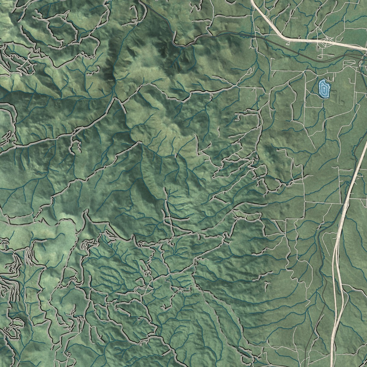 Second close-up of the map of Anaconda-Deer Lodge County, Montana print showing more streets and buildings