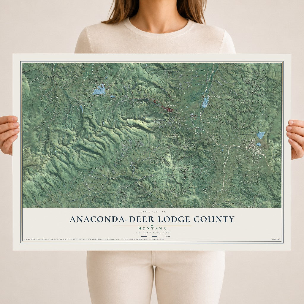 Map of Anaconda-Deer Lodge County, Montana, 18 x 24 inch unframed archival matte print