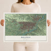 Map of Billings, Montana, 12 x 18 inch unframed archival matte print