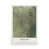 Map of Broadus, Montana, 12 x 18 inch unframed archival matte print