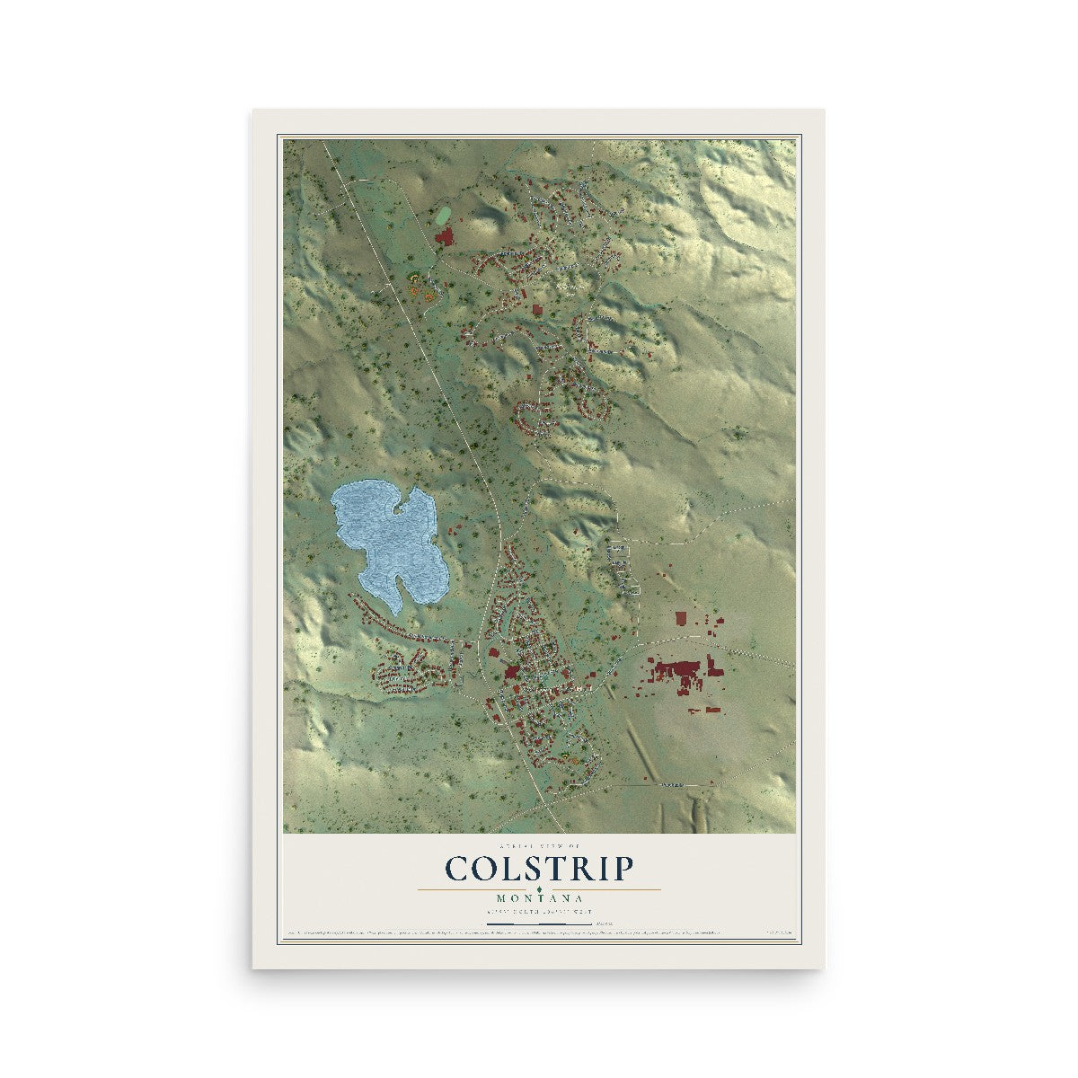 Map of Colstrip, Montana, 12 x 18 inch unframed archival matte print