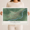 Map of Columbia Falls, Montana, 12 x 18 inch unframed archival matte print