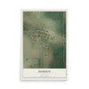 Map of Dodson, Montana, 12 x 18 inch unframed archival matte print