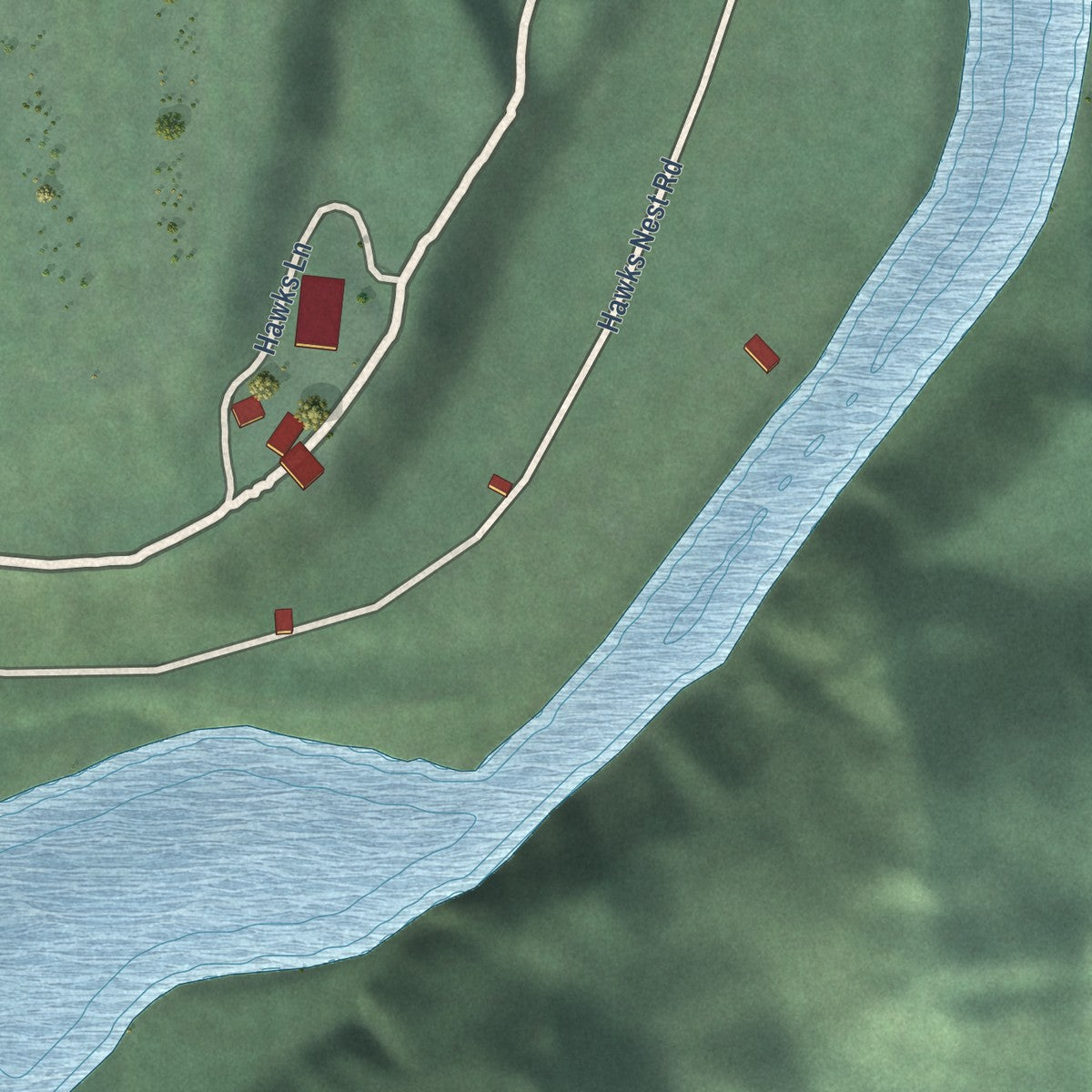 Close-up of the map of Essex, Montana print showing street and building detail