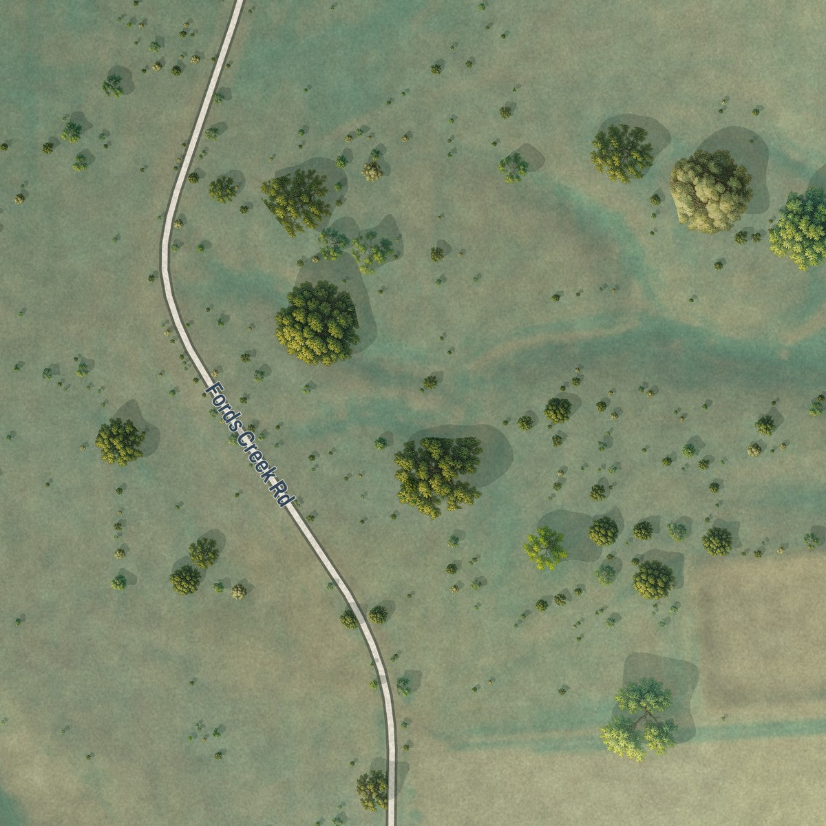 Close-up of the map of Fords Creek Colony, Montana print showing street and building detail