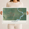 Map of Fromberg, Montana, 12 x 18 inch unframed archival matte print