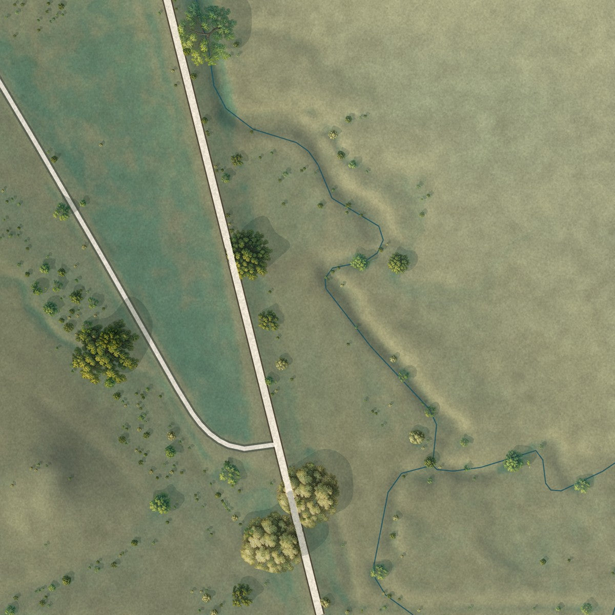 Second close-up of the map of Grass Range, Montana print showing more streets and buildings