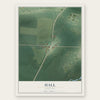 Hall, Montana map print, the full design