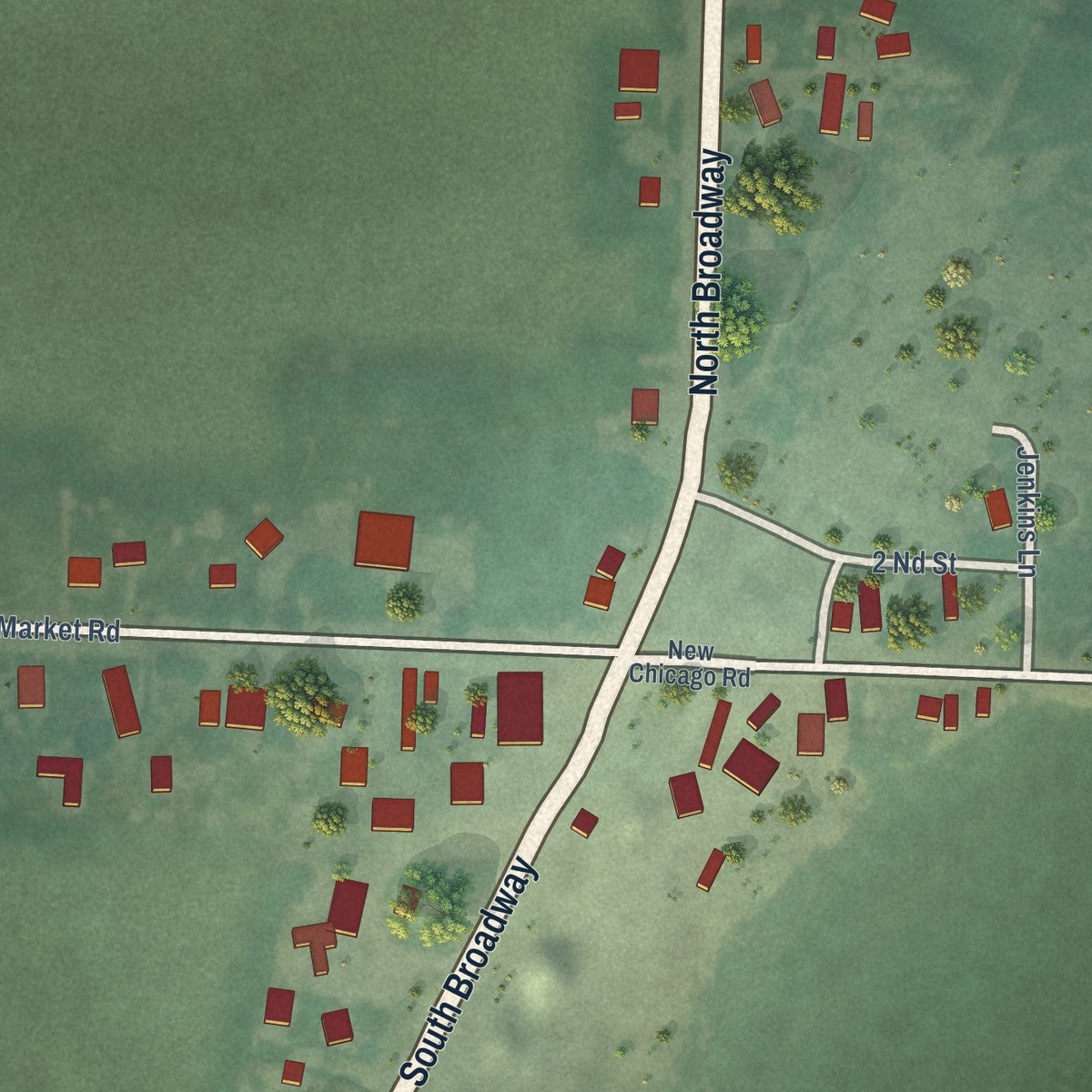 Close-up of the map of Hall, Montana print showing street and building detail