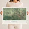 Map of Harlowton, Montana, 12 x 18 inch unframed archival matte print