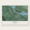 Heron, Montana map print, the full design
